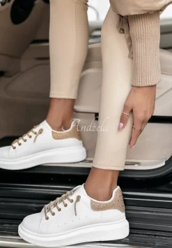Adidasy Chic Shoes Bialo-Zlote