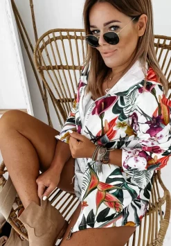 Asymetryczna Bluza Leeds Jungle Biala