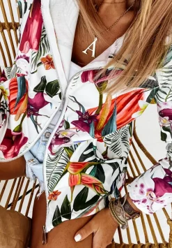 Asymetryczna Bluza Leeds Jungle Biala