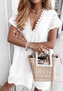 Azurowa Sukienka Boho Bethy Biala