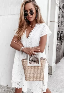 Azurowa Sukienka Boho Bethy Biala