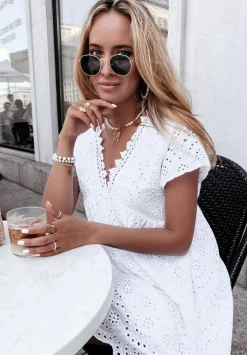 Azurowa Sukienka Boho Bethy Biala