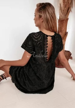 Azurowa Sukienka Boho Bethy Czarna