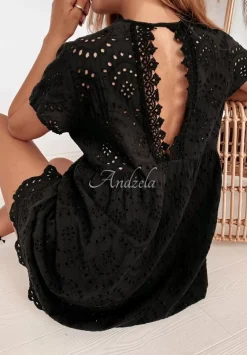 Azurowa Sukienka Boho Bethy Czarna
