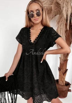 Azurowa Sukienka Boho Bethy Czarna