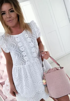Azurowa Sukienka Boho Siberica Biala