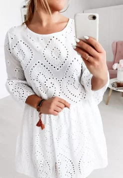 Azurowa Sukienka Boho Vibes Biala