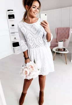 Azurowa Sukienka Boho Vibes Biala