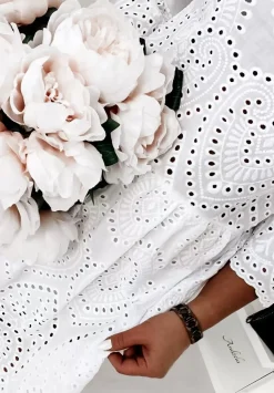 Azurowa Sukienka Boho Vibes Biala