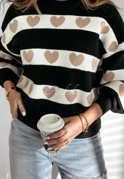 Azurowy Sweter W Serca I Heart This Czarny