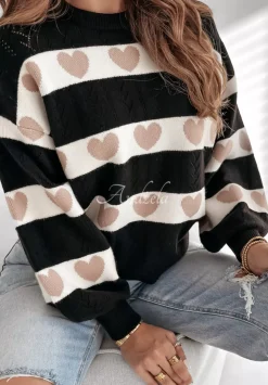 Azurowy Sweter W Serca I Heart This Czarny