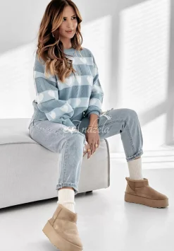 Azurowy Sweter W Serca I Heart This Niebieski