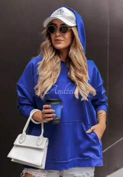 Bluza Oversize Z Kapturem Limitless Kobaltowa