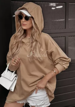Bluza Oversize Z Kapturem Limitless Camelowa