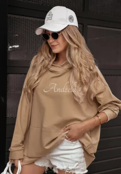 Bluza Oversize Z Kapturem Limitless Camelowa
