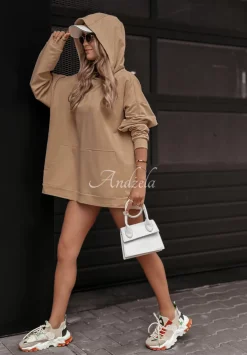 Bluza Oversize Z Kapturem Limitless Camelowa