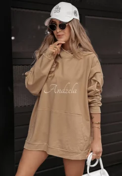 Bluza Oversize Z Kapturem Limitless Camelowa