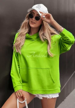 Bluza Oversize Z Kapturem Limitless Limonkowa