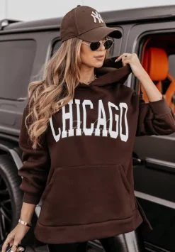Bluza Z Kapturem Chicago Lady Czekoladowa