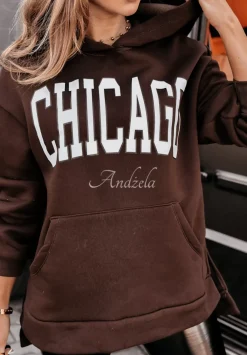 Bluza Z Kapturem Chicago Lady Czekoladowa
