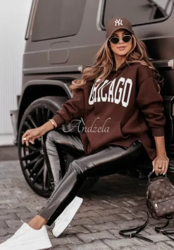 Bluza Z Kapturem Chicago Lady Czekoladowa