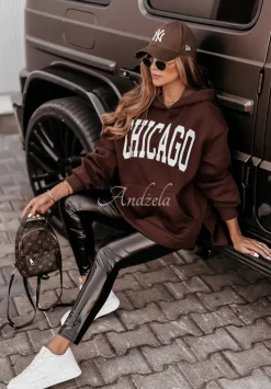 Bluza Z Kapturem Chicago Lady Czekoladowa