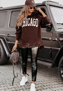 Bluza Z Kapturem Chicago Lady Czekoladowa