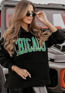 Bluza Z Kapturem Chicago Lady Czarna