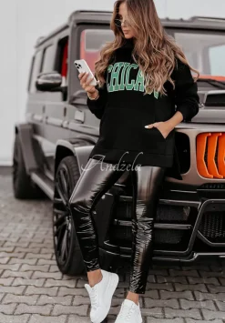 Bluza Z Kapturem Chicago Lady Czarna