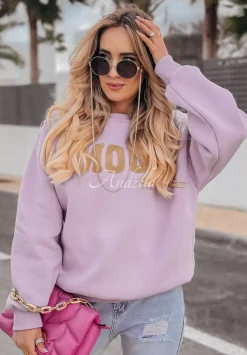 Bluza Z Napisem Amour Liliowa