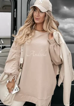 Bluza Ze Sciagaczami Good Mood Bezowa