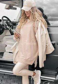 Bluza Ze Sciagaczami Good Mood Bezowa