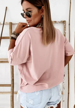 Bluzka Oversize Chasing Dreams Pudrowy Roz