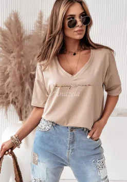 Bluzka Oversize Chasing Dreams Bezowa
