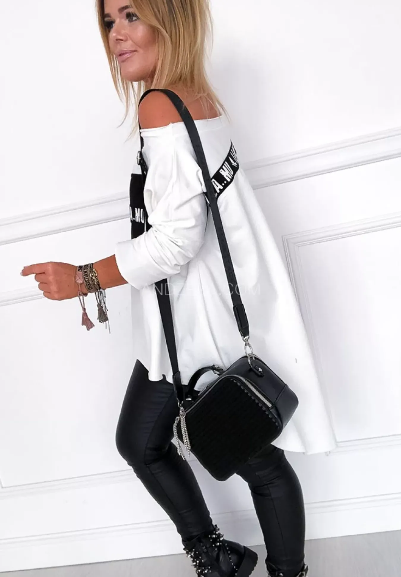 Bluzka Oversize Lamu Biala