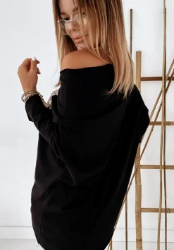 Bluzka Oversize Z Nadrukiem I Love Louis Czarna