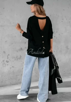 Bluzka Z Dekoltem Make It Simple Czarna