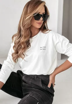 Bluzka Z Nadrukiem Be Cool, Be Kind Ecru