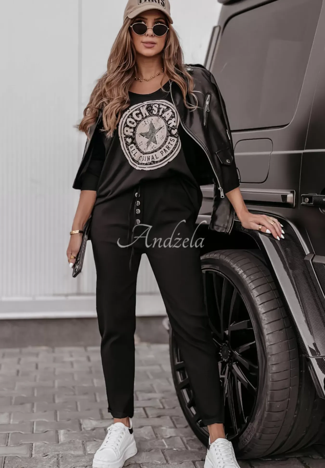Bluzka Z Nadrukiem Rock Star Czarna