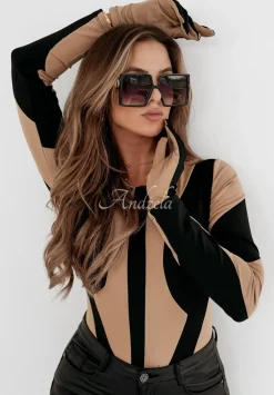 Body We Wzory Hollywood Vibes Bezowo-Czarne
