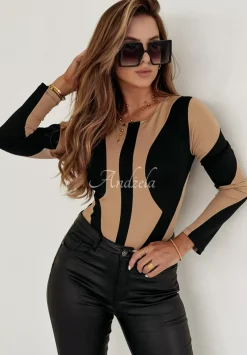 Body We Wzory Hollywood Vibes Bezowo-Czarne