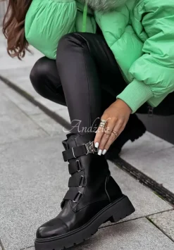 Botki Z Imitacji Skory Stylish Strides Czarne