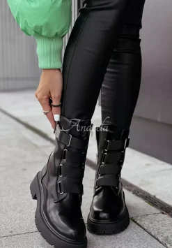 Botki Z Imitacji Skory Stylish Strides Czarne