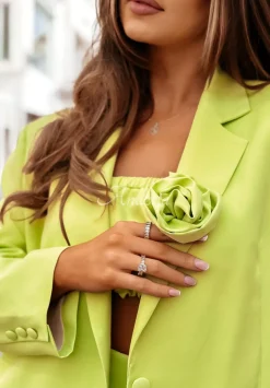 Broszka W Ksztalcie Rozy Think About Me Limonkowa