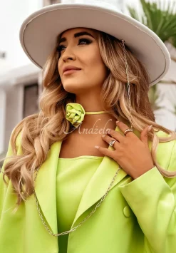 Choker, Bransoletka, Opaska 3In1 Think About Me Limonkowy