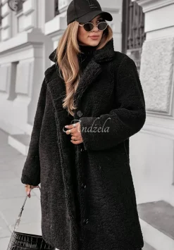 Dlugi Dwustronny Plaszcz Z Imitacji Kozucha Winter Ice Czarny