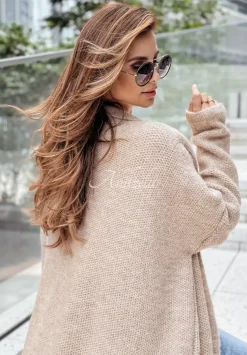 Dlugi Kardigan Oversize All Day Raining Camelowy