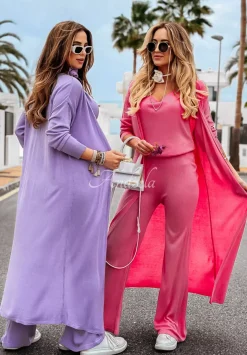 Dlugi Kardigan Oversize Back To Basics Rozowy
