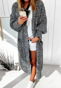 Dlugi Kardigan Oversize Cocomore Fluent Czarny