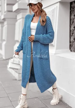 Dlugi Kardigan Oversize Embrace The Joy Niebieski